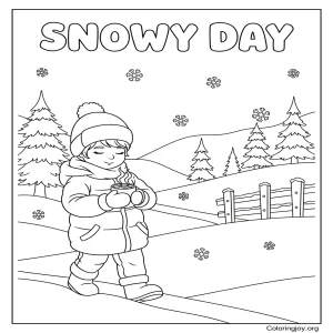 Peaceful snowy day winter walk