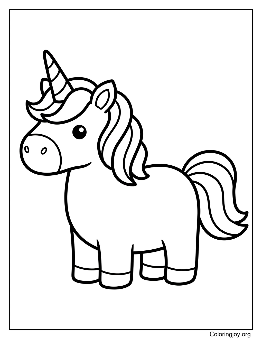 Simple unicorn coloring page