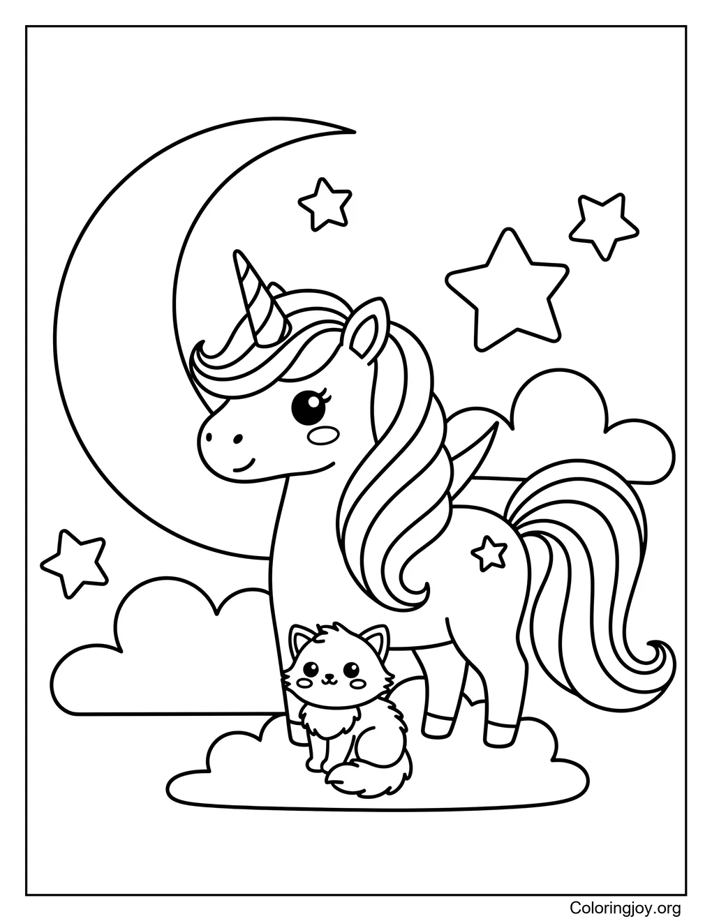 Unicorn and Kitten Friends
