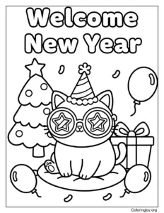 Welcome New Year decorative color design