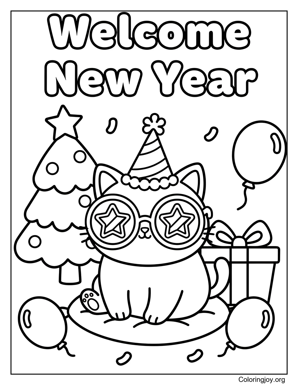 Welcome New Year decorative color design