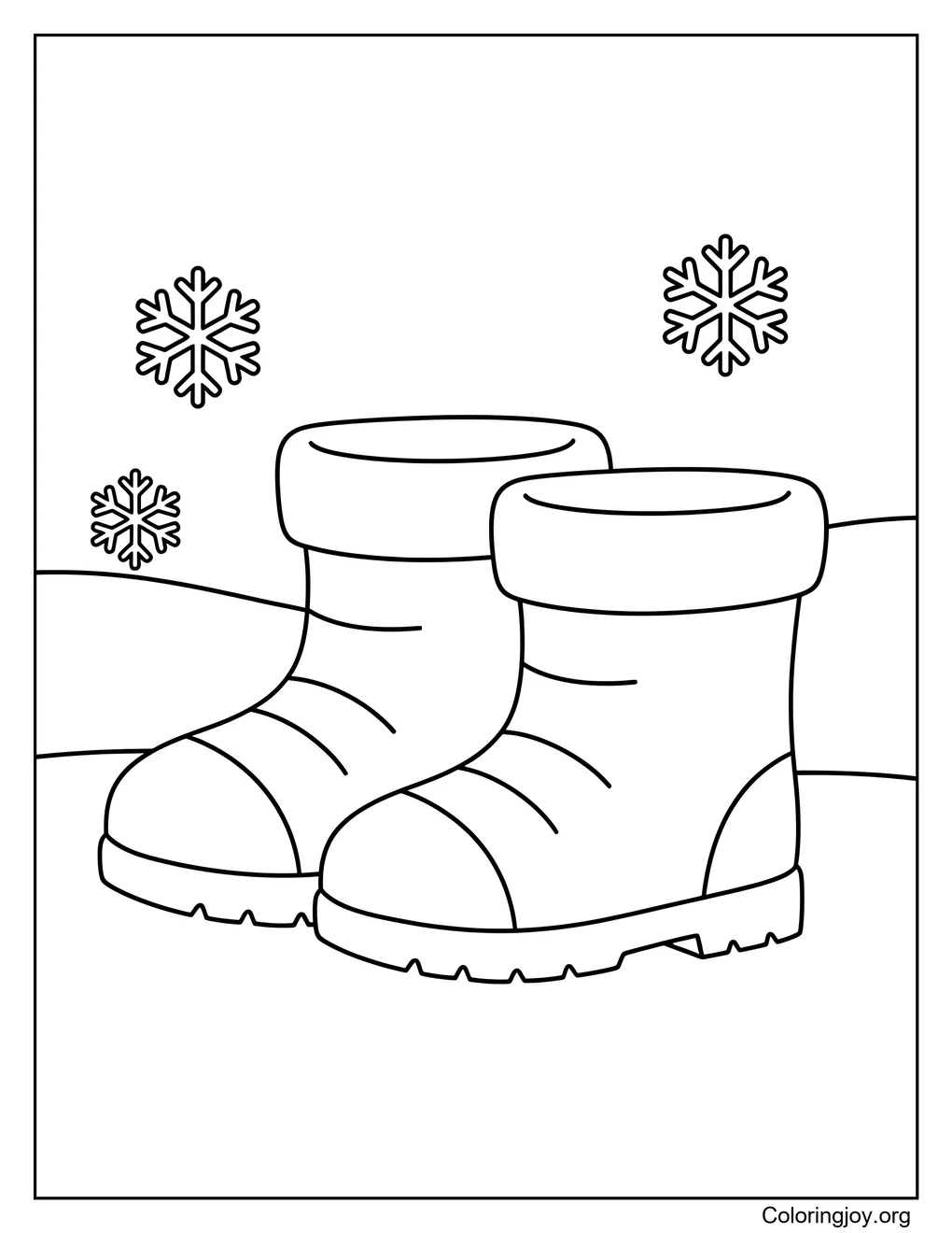 Winter boots coloring sheet