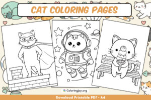 54 Cute Cat Coloring Pages (Printable PDF Free Download)