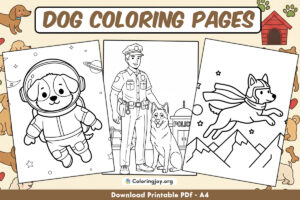 100 Dog Coloring Pages (Printable PDF Free Download)