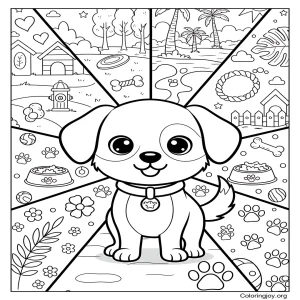 Dog pattern Coloring page