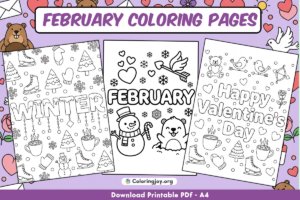 February Coloring Pages (Free PDF Printables)