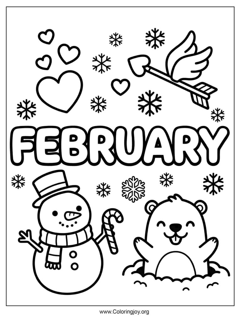 February Coloring Pages (Free PDF Printables)