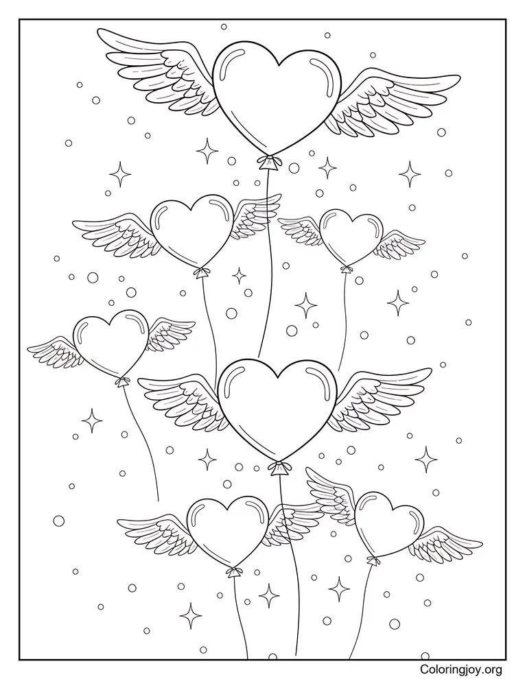 Flying Angel Heart Balloons