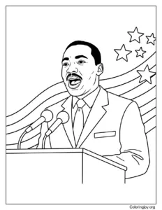 Martin Luther King Jr. delivering a speech at a podium