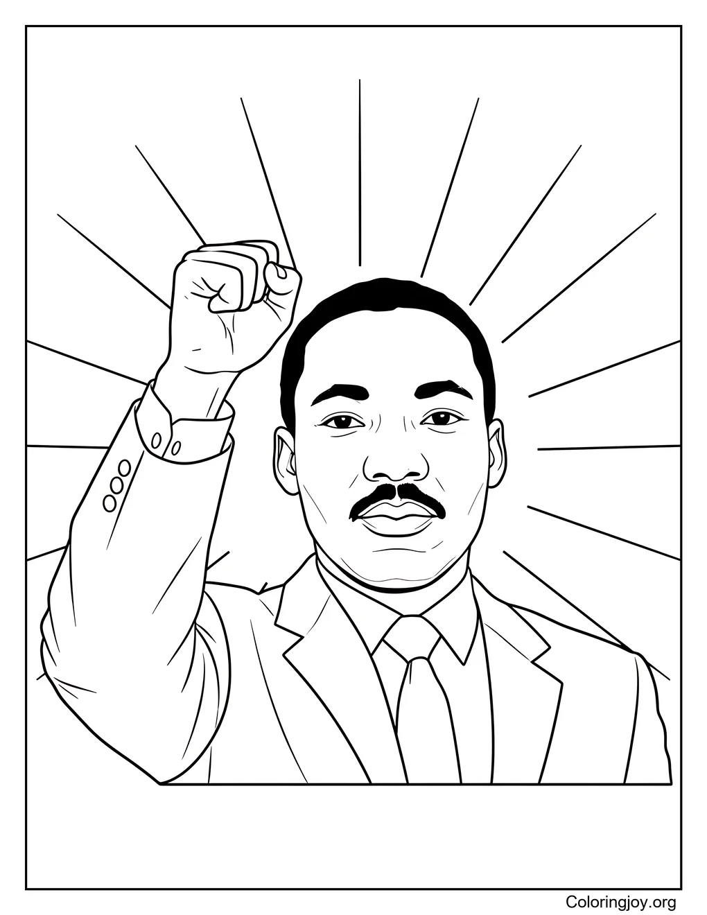 Martin Luther King Raising a fist in solidarity