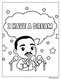 Martin Luther King speaking into microphones with 'I HAVE A DREAM' speech