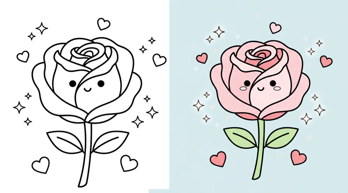 Rose Coloring Pages