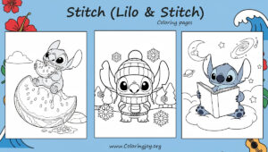 Stitch (Lilo & Stitch) Coloring pages – (Free PDF printables)