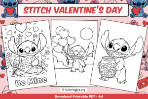 Stitch Valentine Coloring Pages (Cute & Free Printable PDFs)