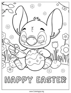 Stitch painting easter egg