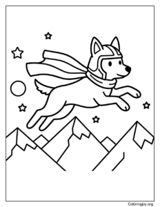 Super Dog Flying on the Mountain