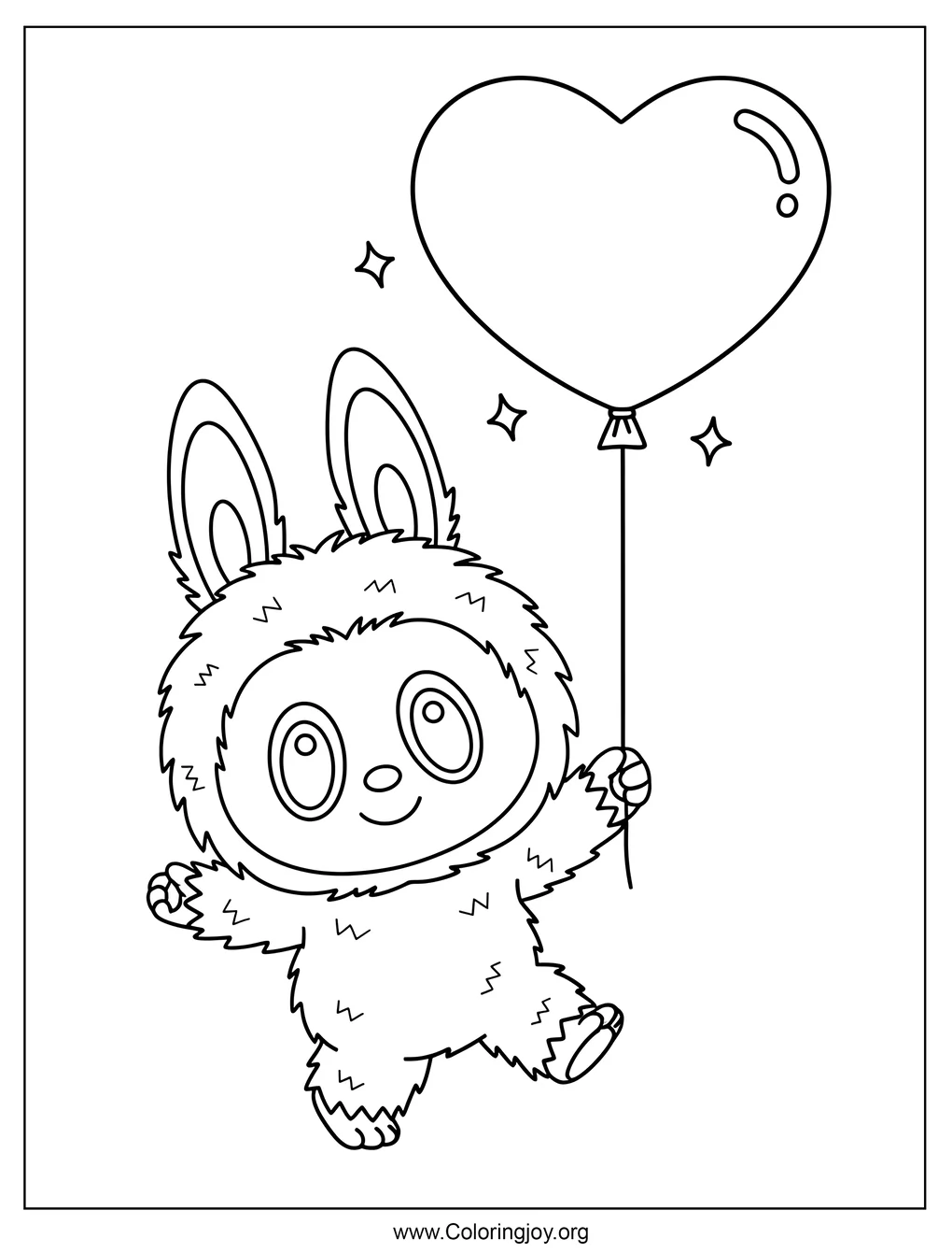 Adorable Labubu Dancing with a Heart Balloon