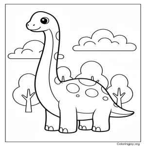 Cute Brachiosaurus Long Neck