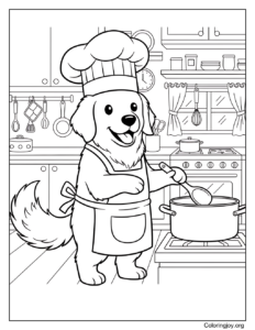 chef Dog Cooking Food