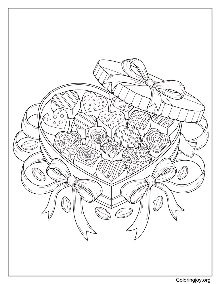 Chocolate Box Coloring Page