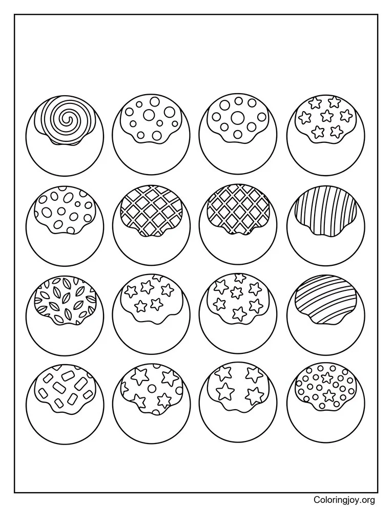 Chocolate Truffles Coloring Page