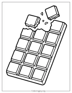 Classic Chocolate Bar Coloring Page