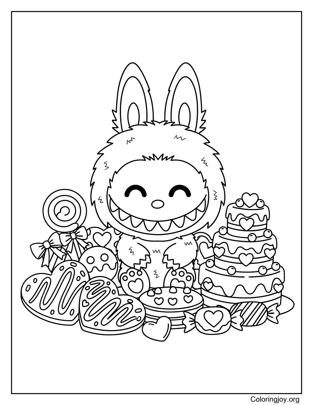 Cozy Labubu with Valentine Sweets