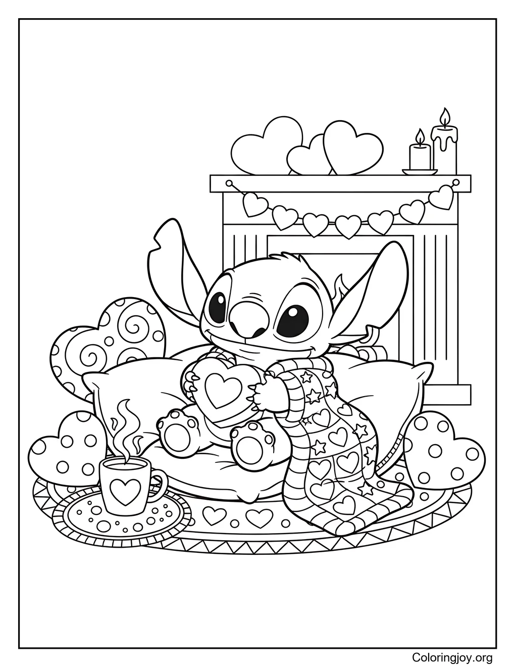 acogedor Stitch página para colorear