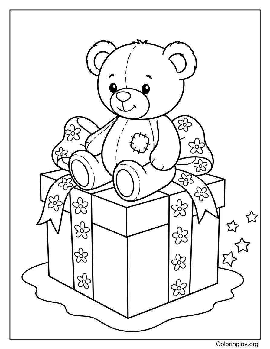 Caja de regalo con osito de peluche