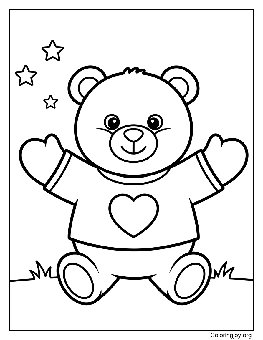 Camisa con corazón de osito de peluche