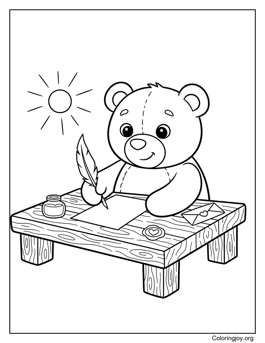 Carta de amor del osito de peluche