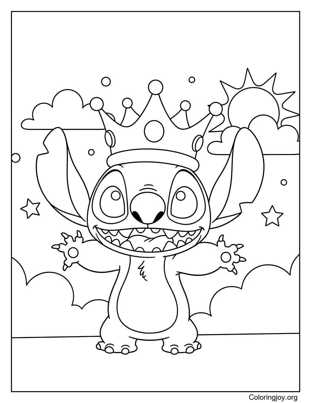 Stitch con corona de rey