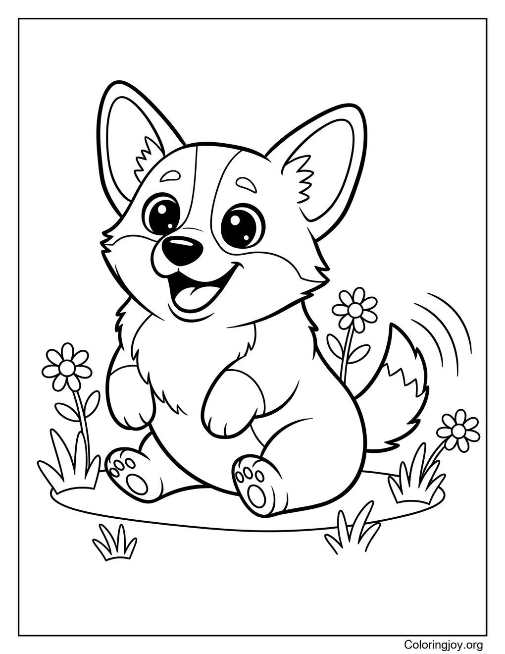 Corgi sonriente