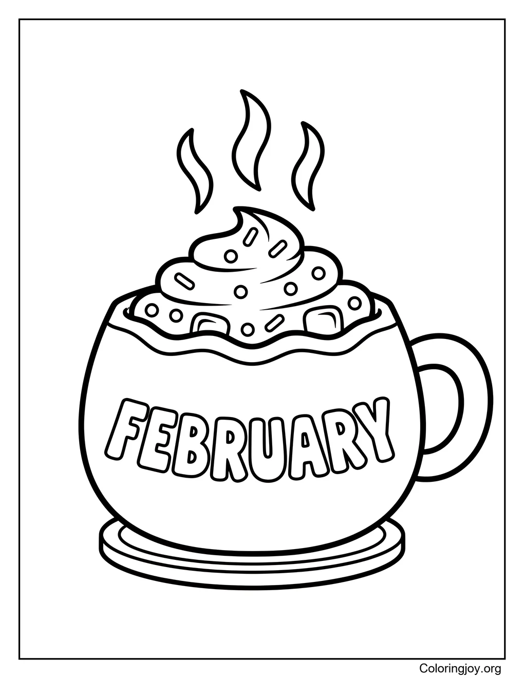 Febrero disfruta de la taza de chocolate caliente