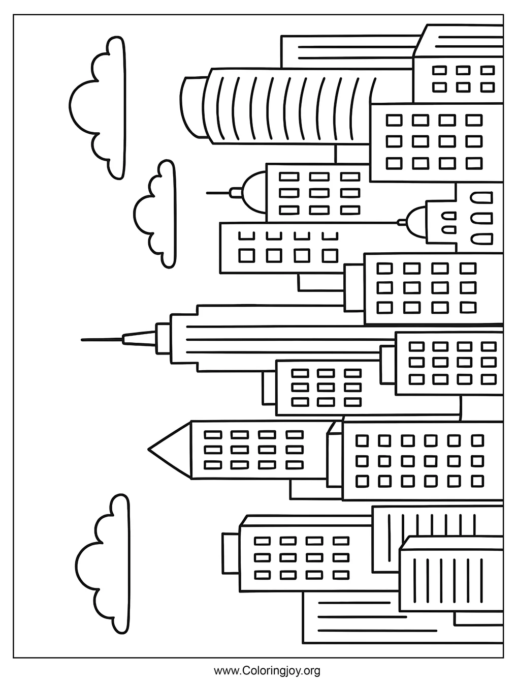 Horizontes de ciudades caricaturescas