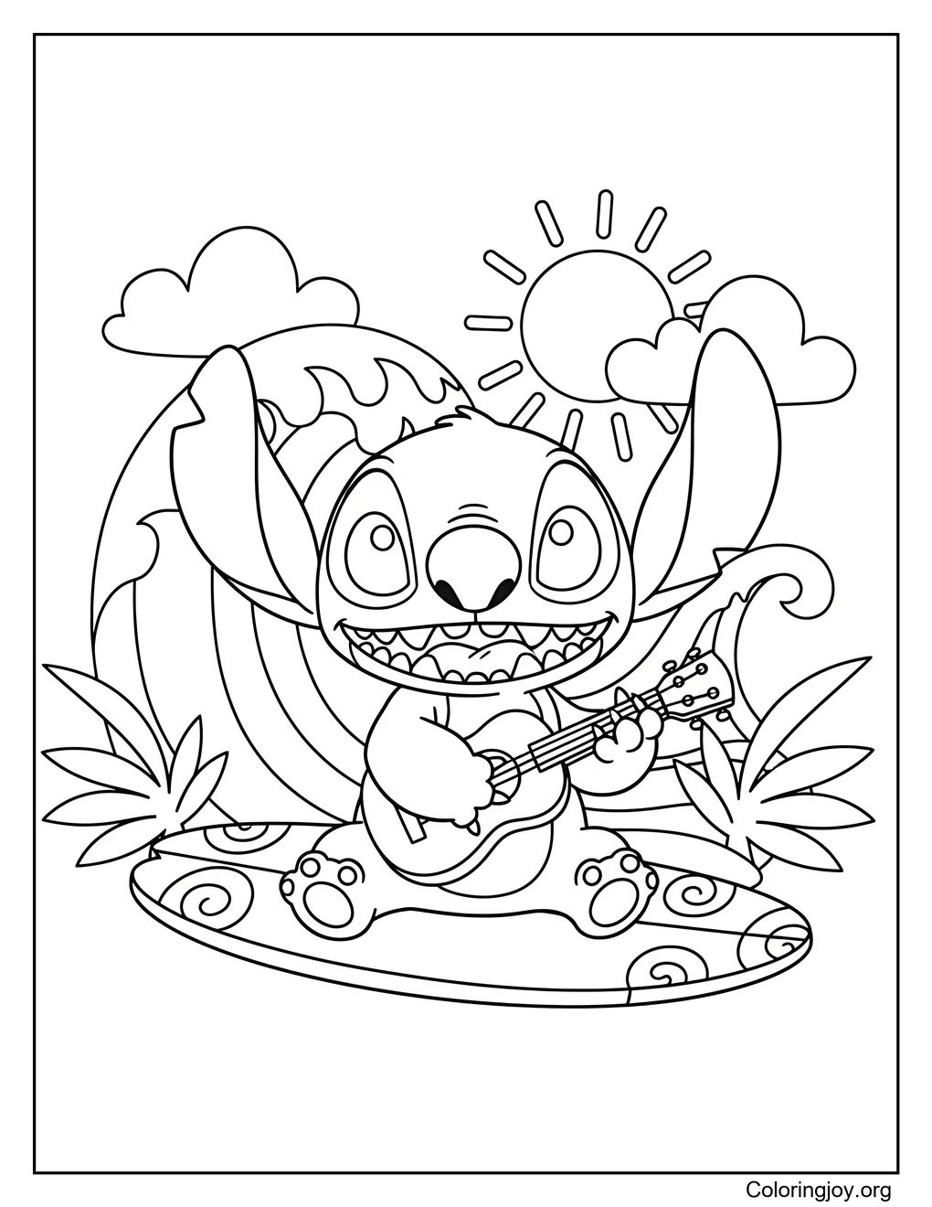 lindo Stitch para colorear