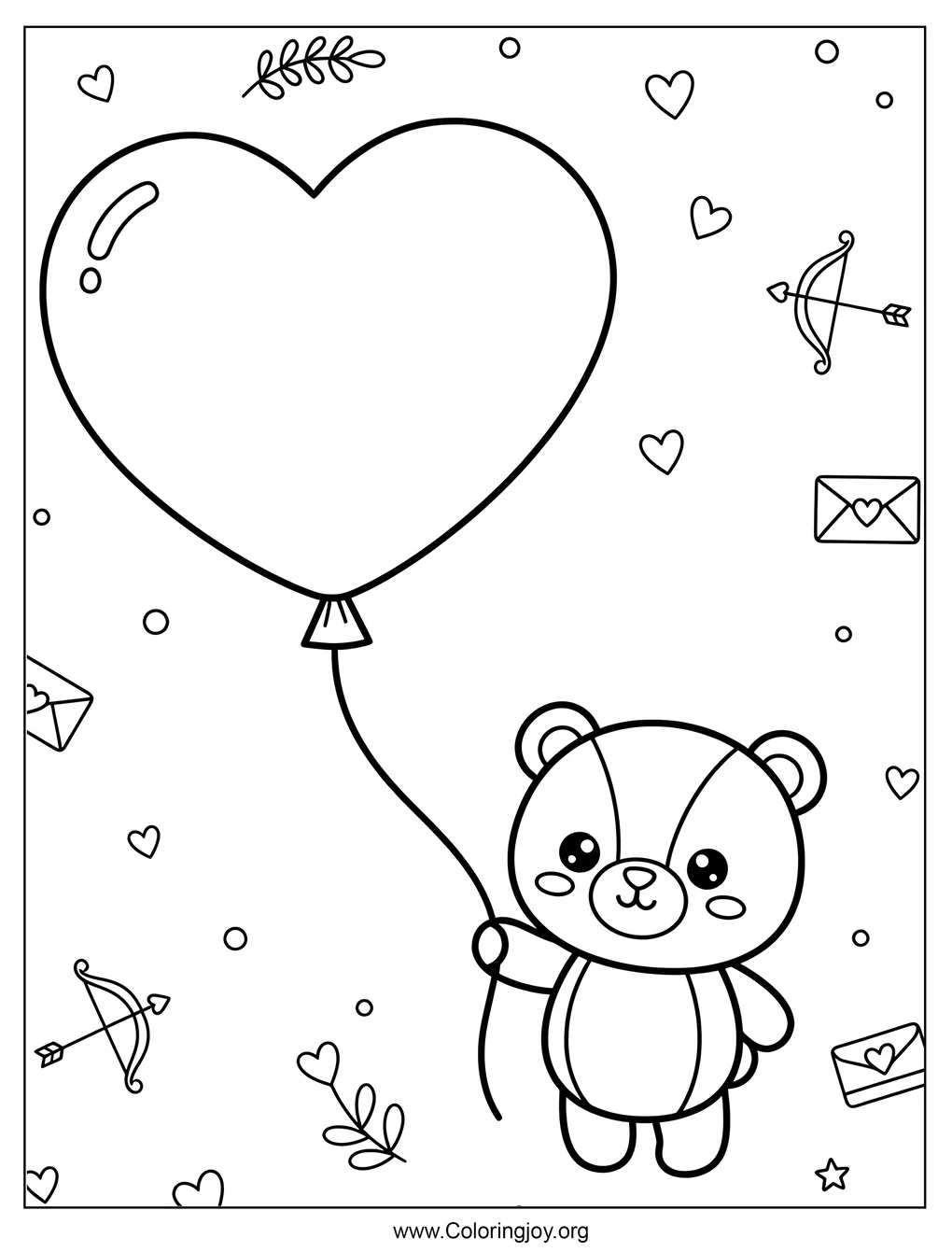 Peluche con globo de corazón San Valentín