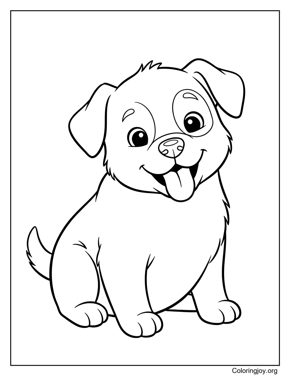 Perro simple sin detalles solo para colorear