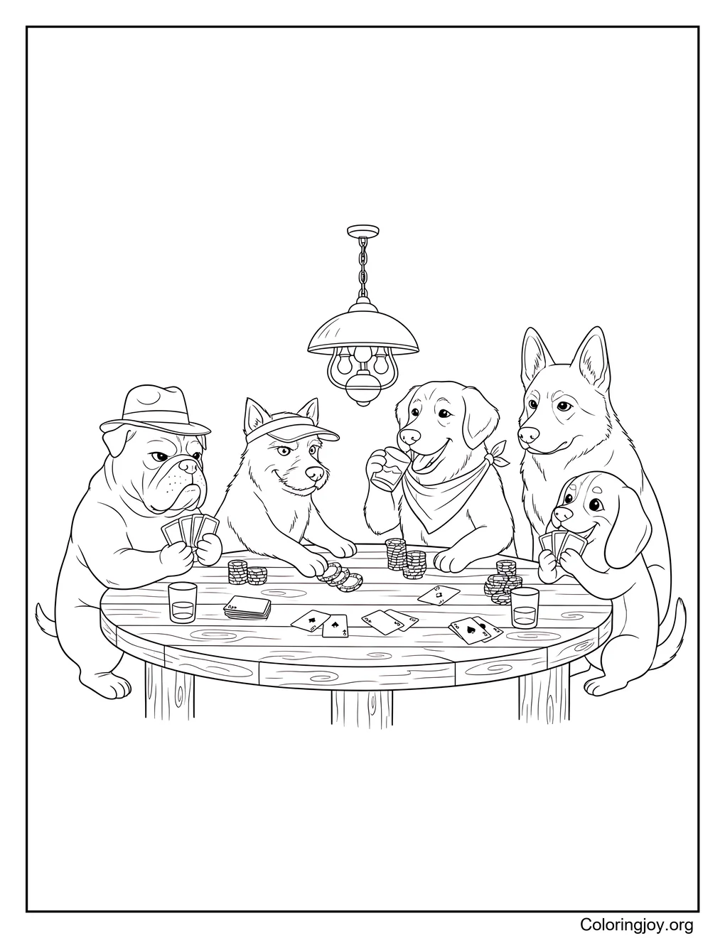 Perros jugando al póquer
