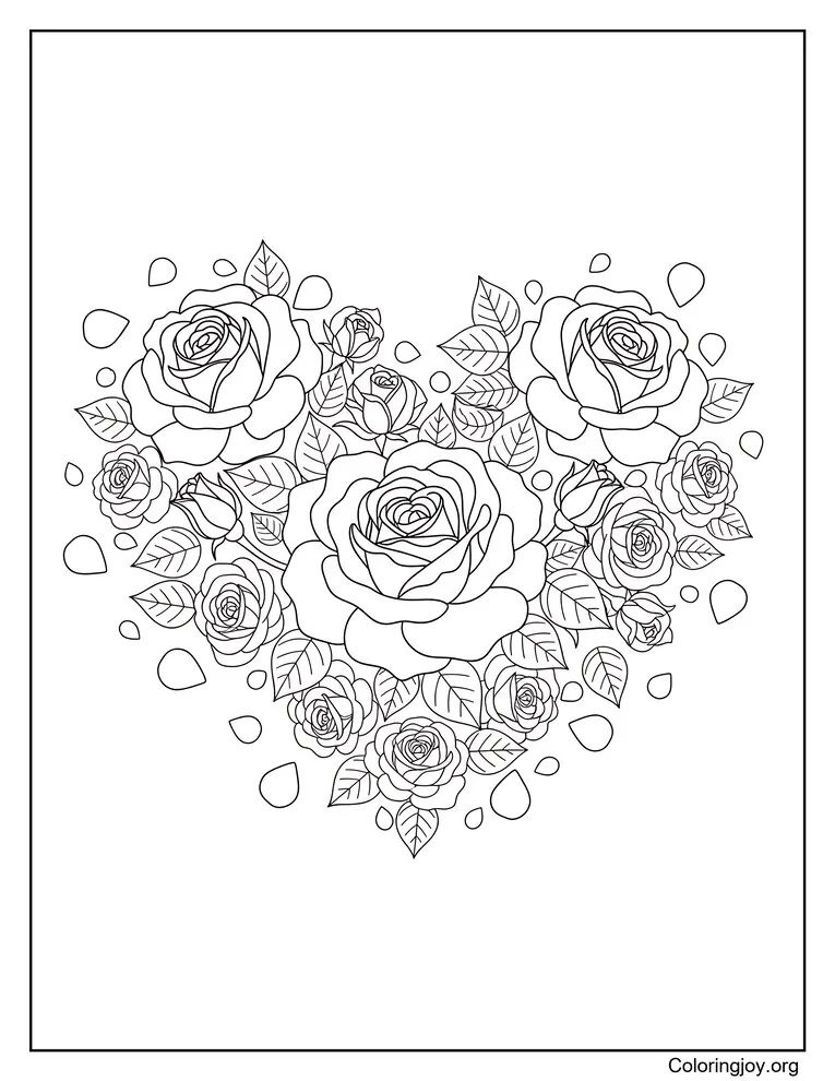 Ramo de rosas en forma de corazón