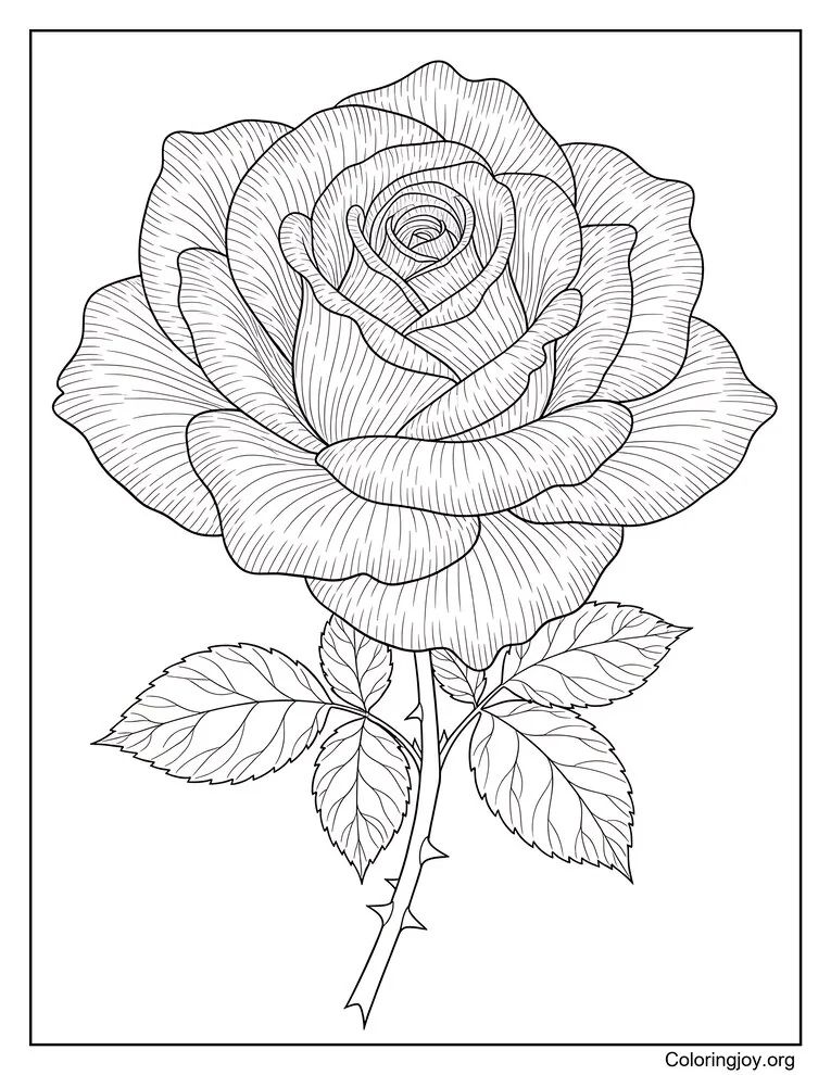 Página para colorear de rosas realistas