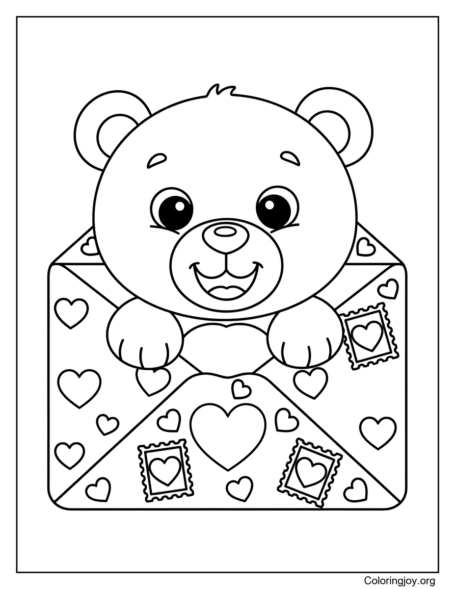 Sobre de amor con osito de peluche