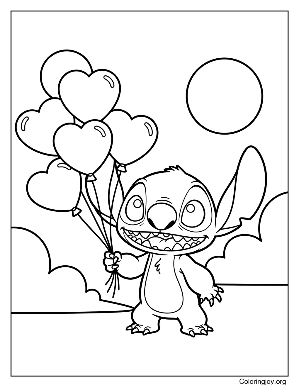 Stitch Globos de corazón
