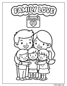 Family Love picture to color