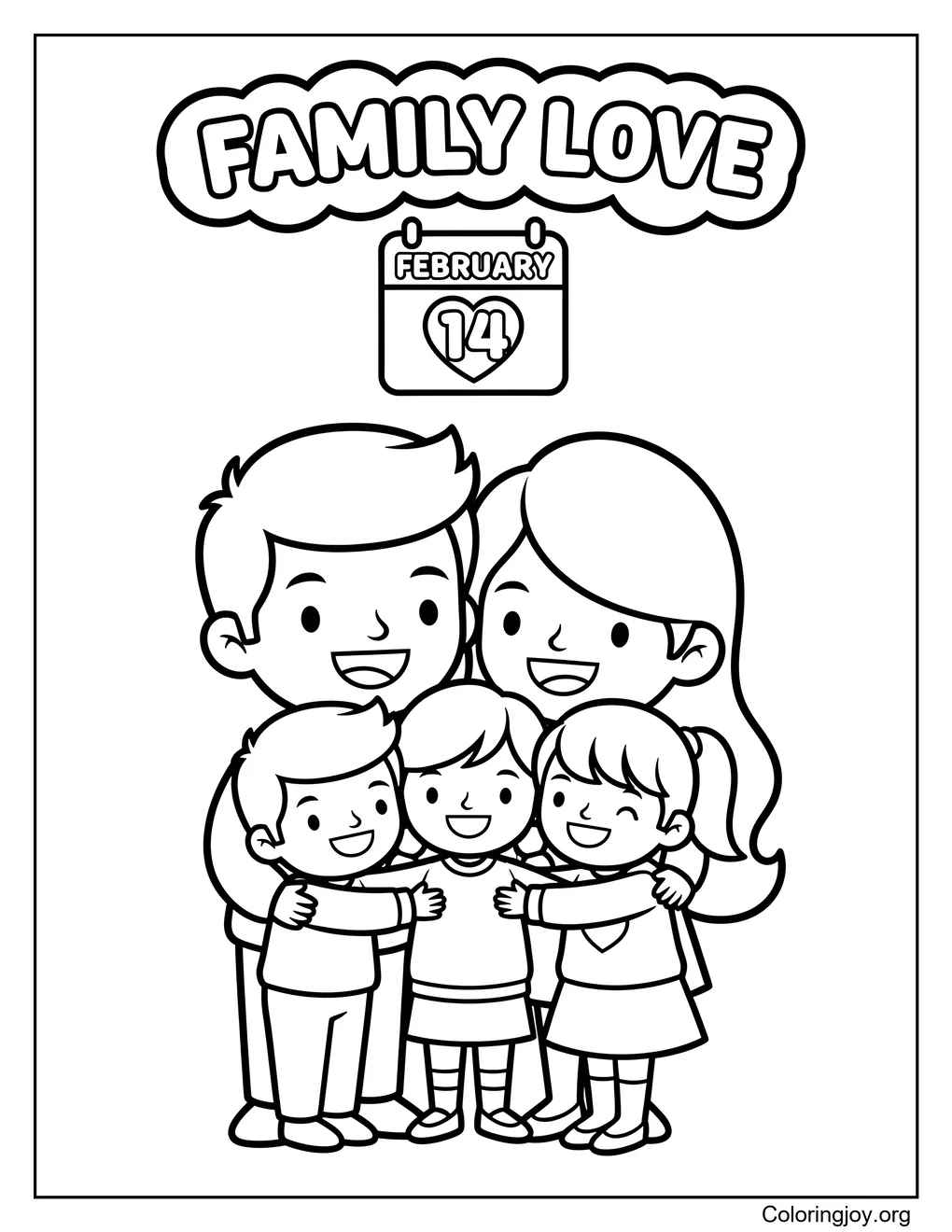 Family Love picture to color