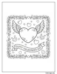 Heart with wings valentine