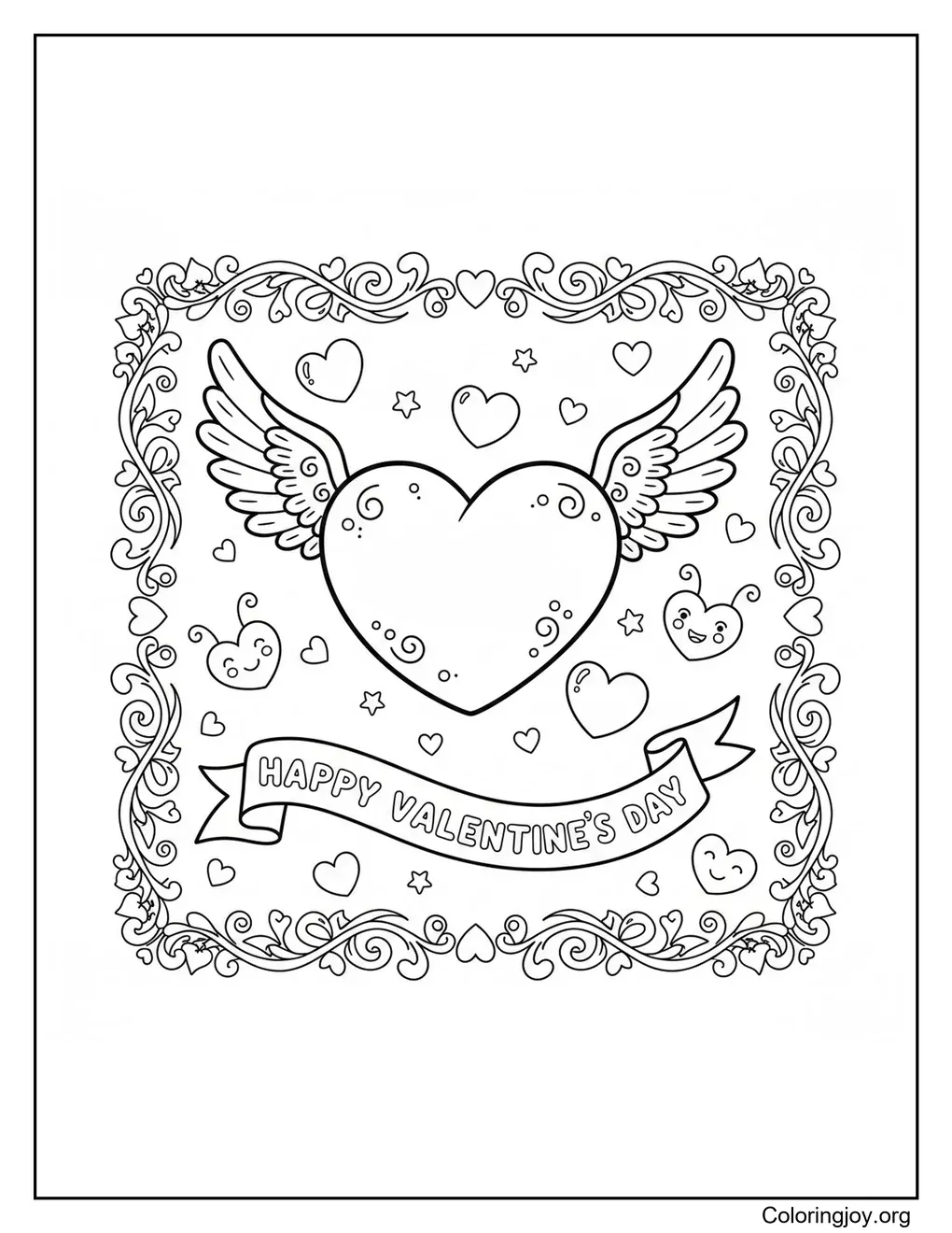 Heart with wings valentine