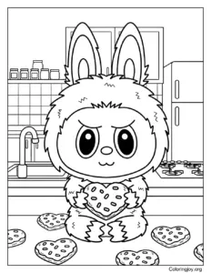 Labubu Shares a Heart Cookie