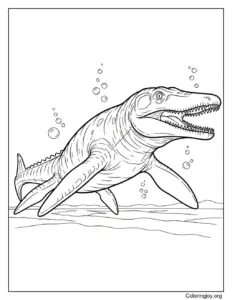 mosasaurus ocean dinosaur coloring sheet