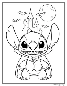 Outline to color stitch vampire